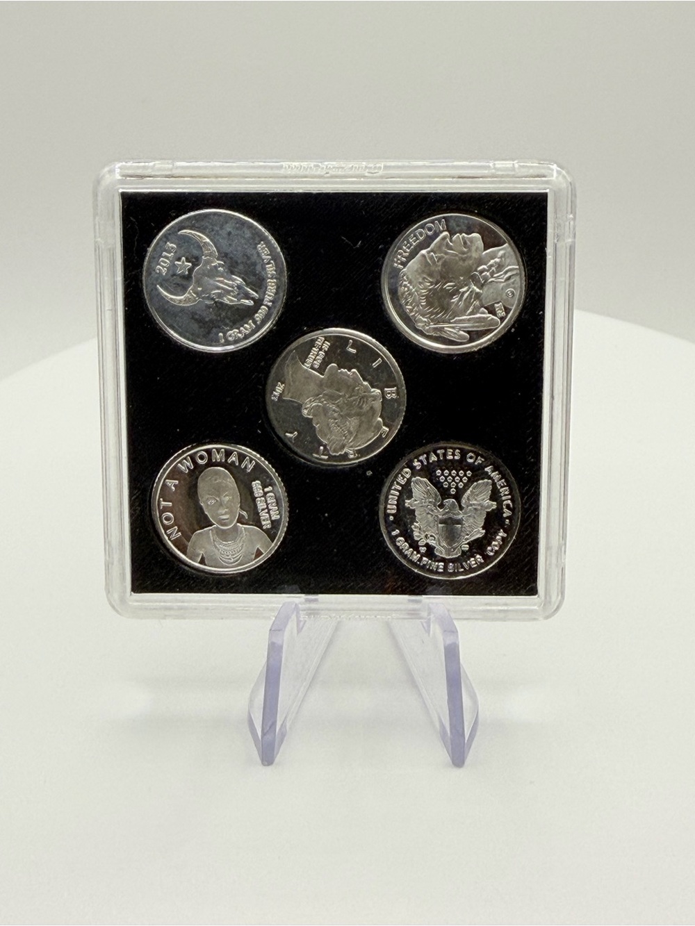 5 Piece Pure 1g .999 Fine Silver in Display Set